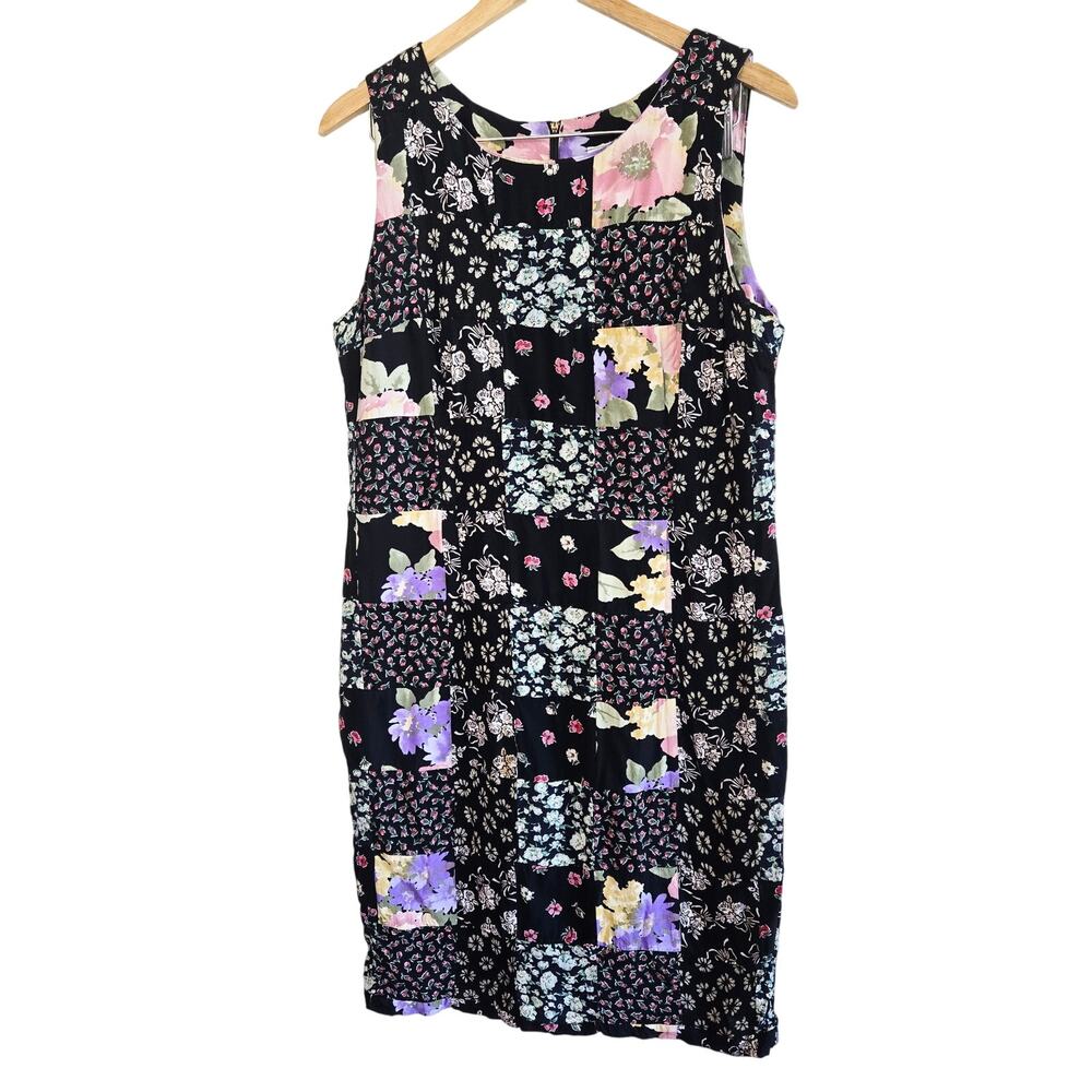 Size L – LANZ Originals 90s Quilted Floral Sleeveless Shift Dress